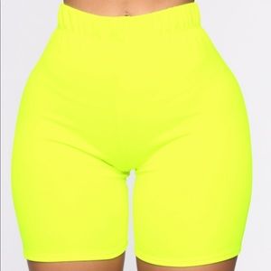 Neon Yellow Biker Shorts